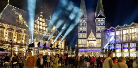 Ansicht des Marktplatzes während des Musikfestes